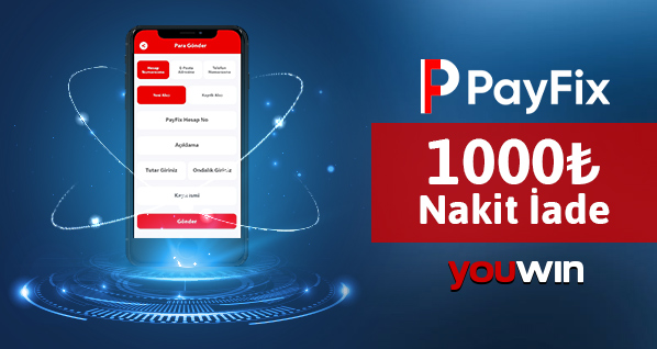 Youwin payfix nakit iade bonusu.